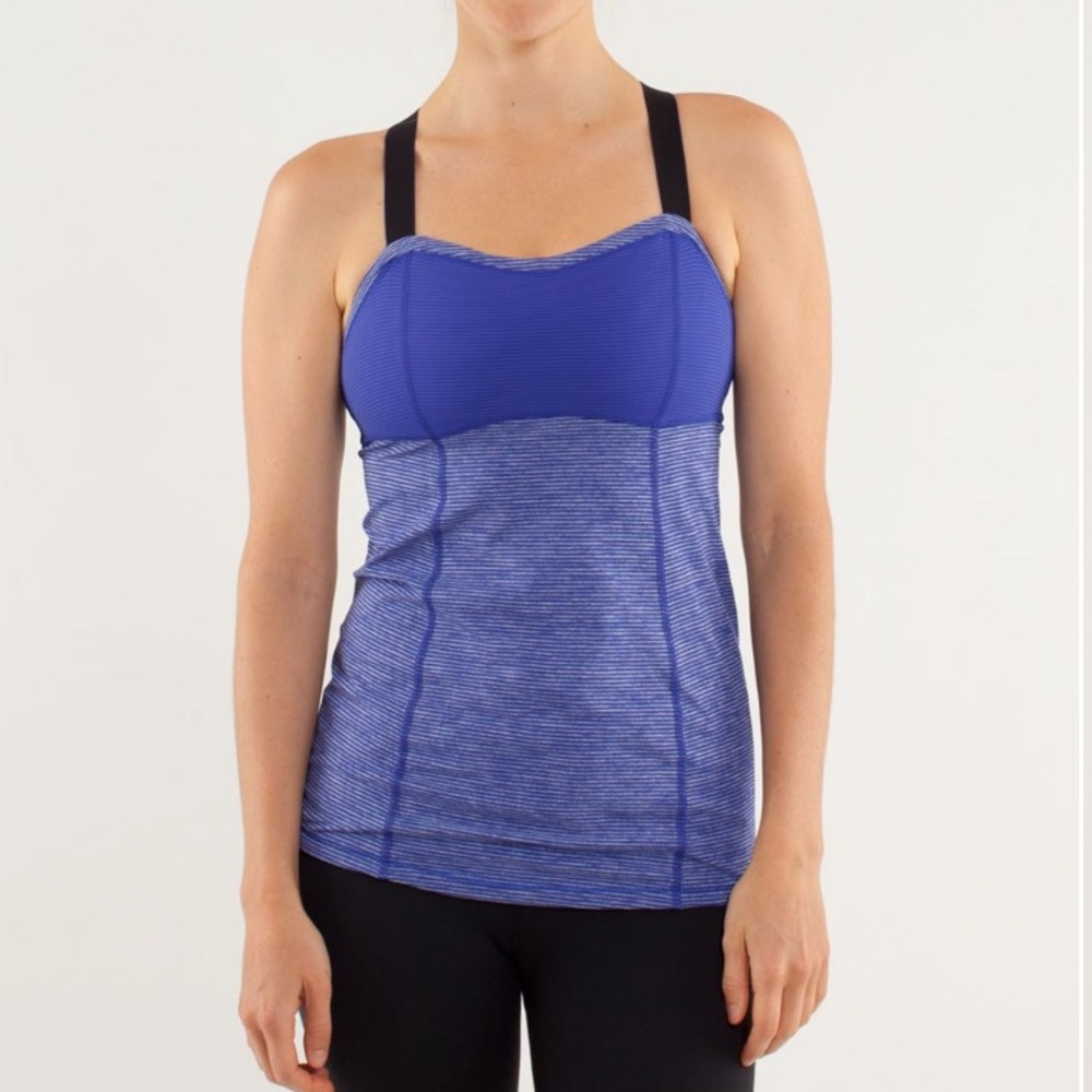 Lululemon Run: Catch Me Tank Tonka Stripe Pigment Blue